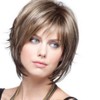 Pelucas de Pelo Rubio Corto con Flequillo Peluca de Pelo