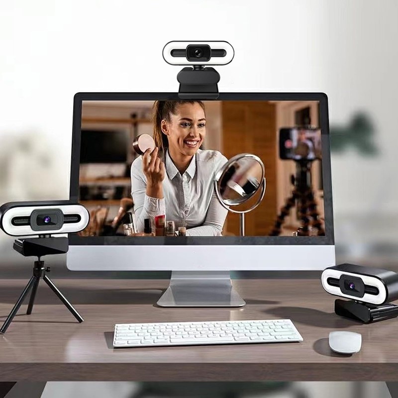 1080P Webcam with Microphones and Speakers, Digital High Definition USB