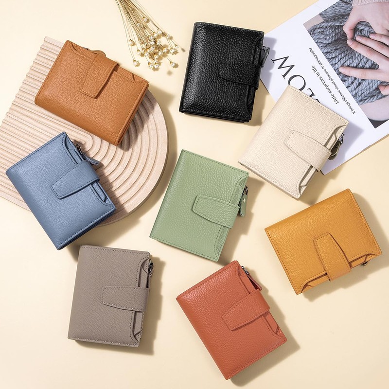 FREYAMIRA Rfid Blocking Wallet for Women Bifold Leather Wallet Compact