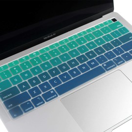 Batianda Gradient Color Keyboard Cover for 2019 2018 MacBook Air 13 inch (with Touch ID Retina Display) Model:A1932 Ultra Thin Silicone Keyboard Protector Skin (Green)