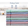QCS Pack of 10 Monocheck Terry Tea Towel, 100% Combed