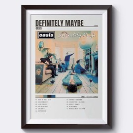 OASIS Definitely Maybe Album Poster, Minimalist Music Poster, A3 Size (29.7 x 42 cm), Unframed