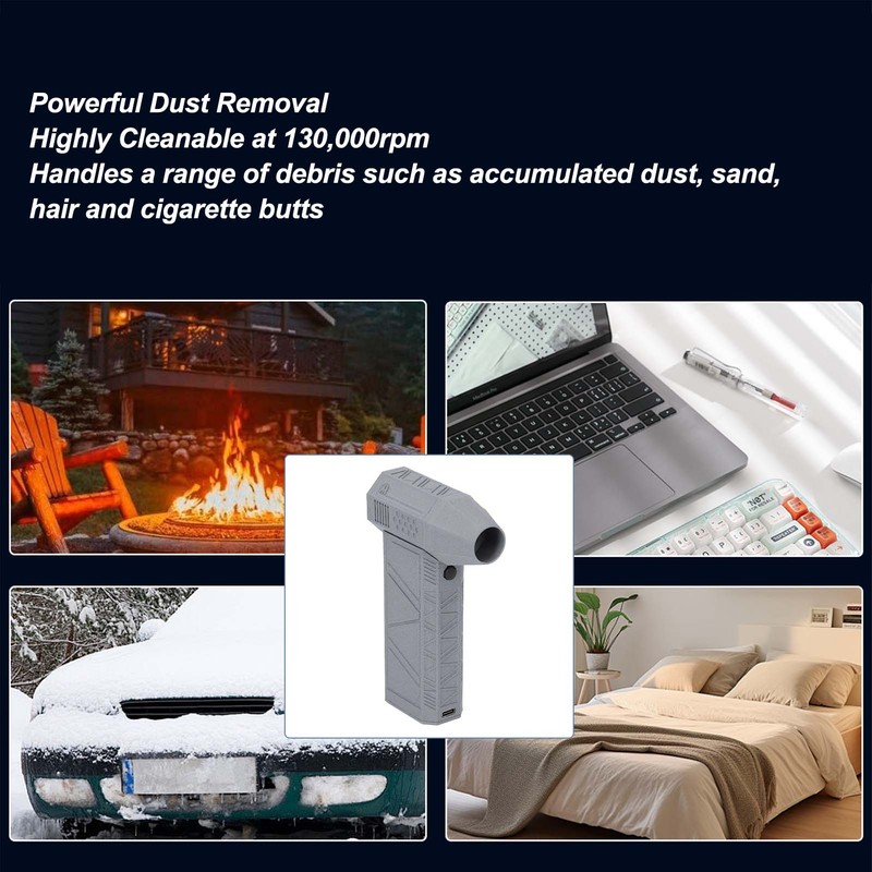 Portable Air Blower 130000RPM 3 Gears Adjustable Multifunctional Cordless Jet