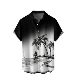 WRITKC Hawaiian Shirts for Men Loose Short Sleeve Mens Beach Shirts Resort Casual Shirts