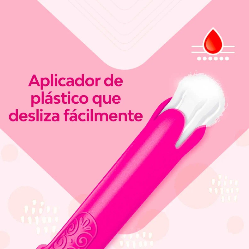 Tampones Saba Regular Flujo Moderado con Aplicador 10 pzas