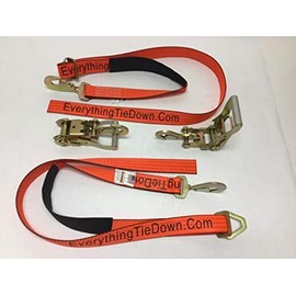2” x 8’ Ratchet Axle Strap Assembly with Twisted Snap Hook and Ratchet with Hook and Spacer (2 Pack)