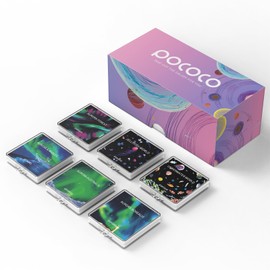 POCOCO Aurora and Deep Sea Series Galaxy Star Projector Night Light Discs: Realistic Galaxy Patterns, 5K Ultra HD, 96% Light Transmission, High Brightness - 6-Piece Pack (Projector Not Included)