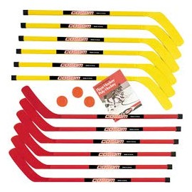 Cosom Elementary Plastic Hockey Sticks for Floor Hockey, Ice Hockey, and Street Hockey for Kids, Youth Hockey Training Equipment, Physical Education Equipment, Plastic 36" Stick, Standard Shaft