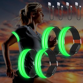 Molbory LED Bracelet USB, Pack of 2 LED Reflective Band Light Bracelet Running Bracelet Light Strip Children's Light Strips Reflective Band Light for Jogging Running Running Sports