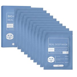 Mascarilla Facial de Colágeno, Minimiza Poros y Mejora Elasticidad, Tratamiento Reafirmante para Rostro (Azul-2 Cajas - 10 Piezas)