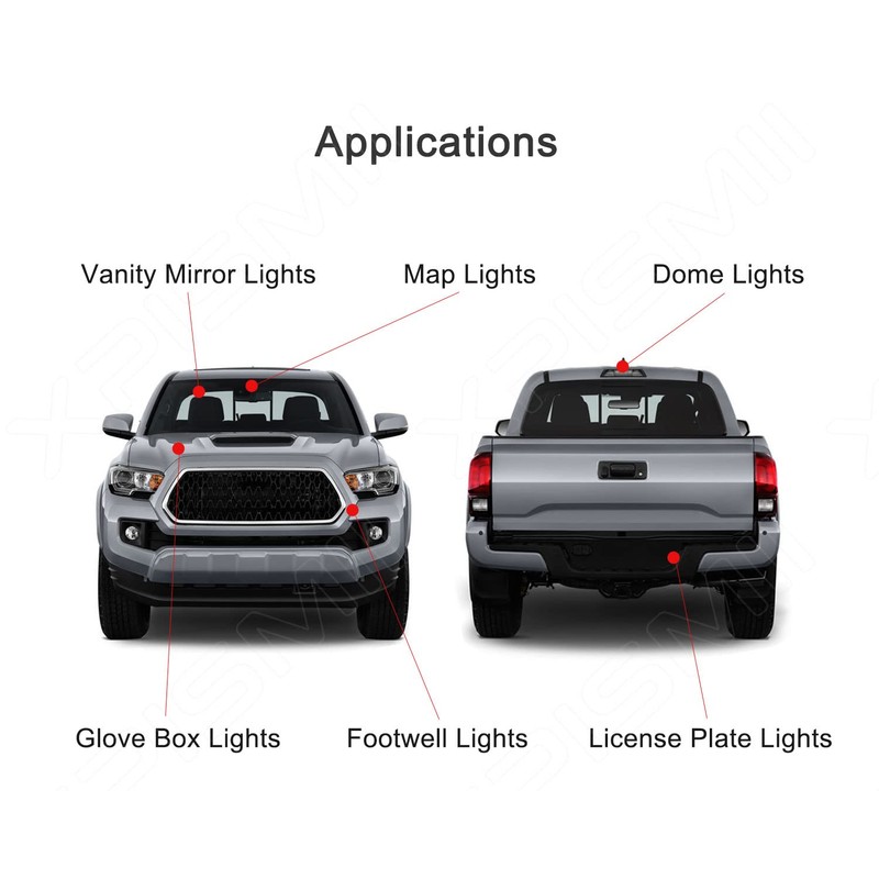 Xpismii 12 Piece 6000K White Ram Interior LED Light Kit