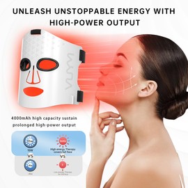 VYM Red Light Therapy Mask: 292 LEDs Professional Infrared Red Light Therapy for Face Mask Light Therapy Replace Photon Rejuvenation