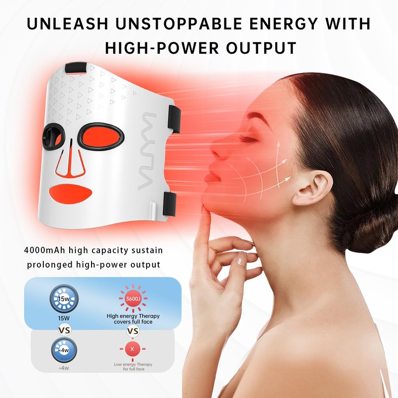 VYM Red Light Therapy Mask: 292 LEDs Professional Infrared Red