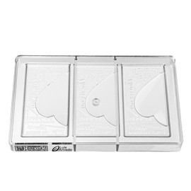 Greyas CM 3844 Louis Amado Clear Polycarbonate Chocolate Mold Candy Mould with 3 Heart-with-Love-Messages-Rectangular-Tablet Cavities, Each 70mm x 140mm x 9.45mm High, 70x140mm x 9.45mmH