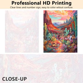 TUMOVO Scenery Paint by Number for Adults, Succulent Paint by Number Kits, Cactus Number Painting for Adults with Brushes and Pigment, Plant Painting for Wall Decor, 16x20 Inch, Frameless