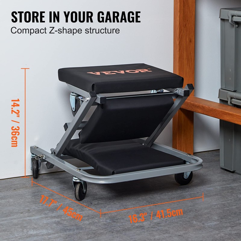 VEVOR Foldable Z Garage Creeper, 40 in, 450 lbs Load