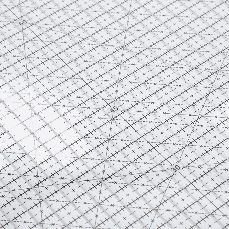 Quilting Ruler 12in Wide Transparent Acrylic Accurate Scale Black Grid