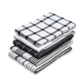Tea Towels – 100% Cotton Kitchen Tea towels- Pack of 5 and Absorbent Tea Towels set, 70 x 50 cm Towels (Grey)