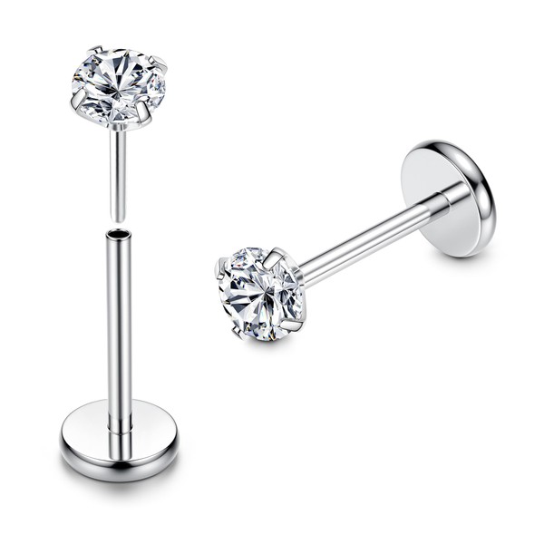 Adramata G23 Titanium Lip Piercing Labret Piercing Threadless Insertion Monroe