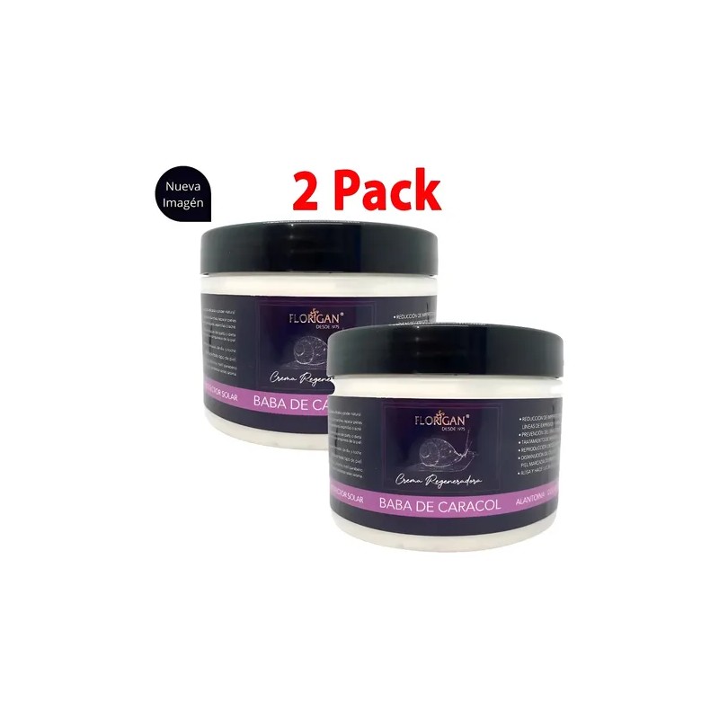 2 Pack Cremas Florigan Baba De Caracol Regeneradora 350 Gr