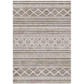 RUGSURE Washable Area Rugs 5' x 7' - 1/6 Thick - Moroccan-Inspired -Stain & Water Resistant Non-Slip - Resistant Rug for Living Room, Bedroom, Nursery, Pet & Child Friendly (Brown)