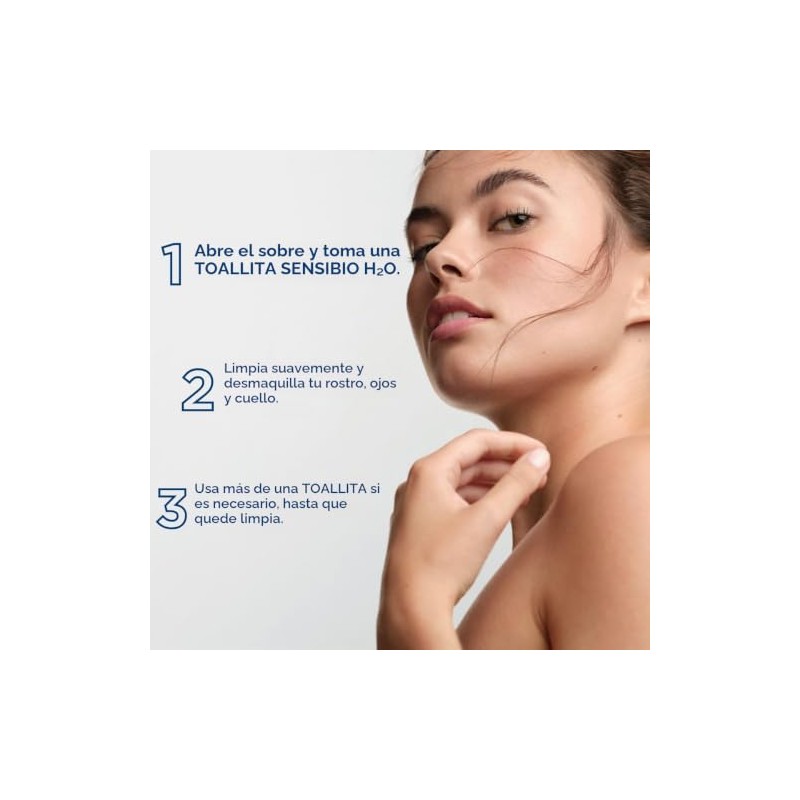 Bioderma Sensibio H2O - Toallitas de limpieza facial biodegradables y