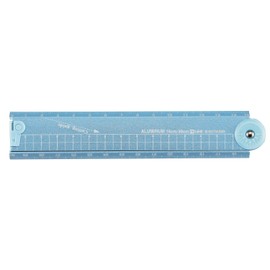 Kutsuwa XS05BL Folding Aluminum Ruler 11.8 inches (30 cm), Blue