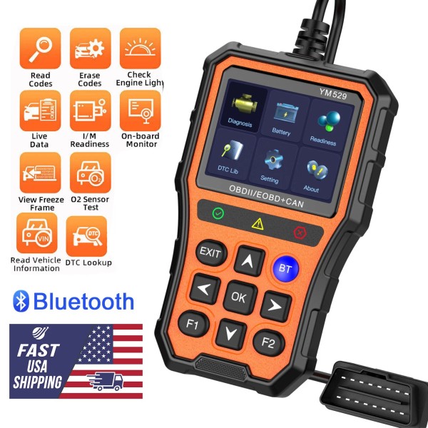 YM 2024 YM529 Fault Code Reader Scanner OBD2 EOBD Diagnostic