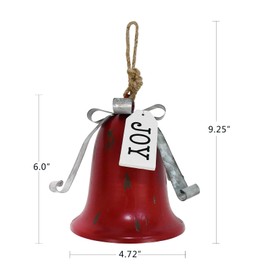Morning View Christmas Bells Decorations Large Red Jingle Bell Ornaments Big Giant Xmas Hanging Bells for Christmas Tree Holiday Winter Party Wall Decor Outdoor Joy 4.72X6 Inches