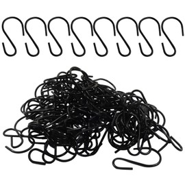 Kyuionty 60Pcs S Hook 1.7 Inch, Ornament Storage Small S Shaped Hooks Bulk for Hanging Jewelry Chain Small Kitchenware Potted Plants, Black