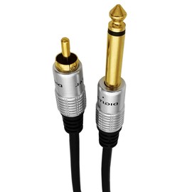 Traovien 6.35mm to RCA, RCA to 1/4 Mono TS Cable, Gold Plated 6.35mm Mono Male to RCA Male Audio Interconnect Cable 1Feet/30cm