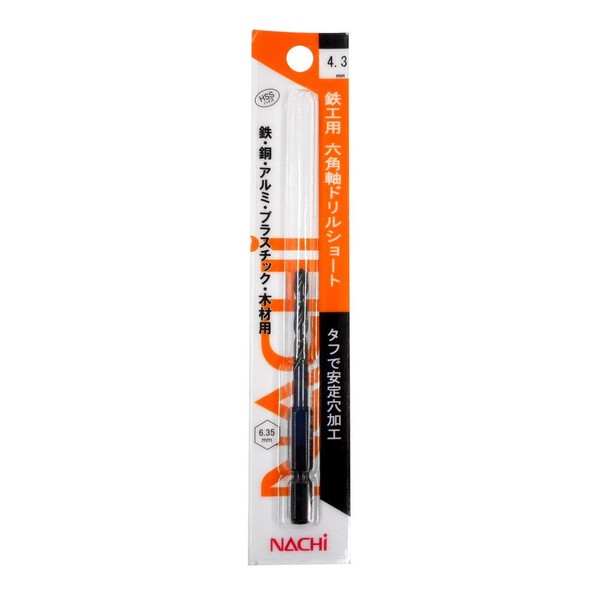 Fujikoshi NACHI 6SDPS4.3 Hex Shaft Drill Short for Ironworks, 0.17