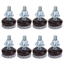 BTSKY Set of 8 Adjustable Furniture levelers, Adjustable Furniture Leveling Feet with Metal T-Nuts, Furniture Glide Leveling Legs for Cabinets Sofa Tables Chairs Raiser, Adjustable Height 0.5" to 1"