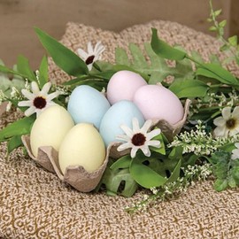 Farmhouse Finds Primitive Spring Easter 6 pc Pastel Easter Eggs in Crate