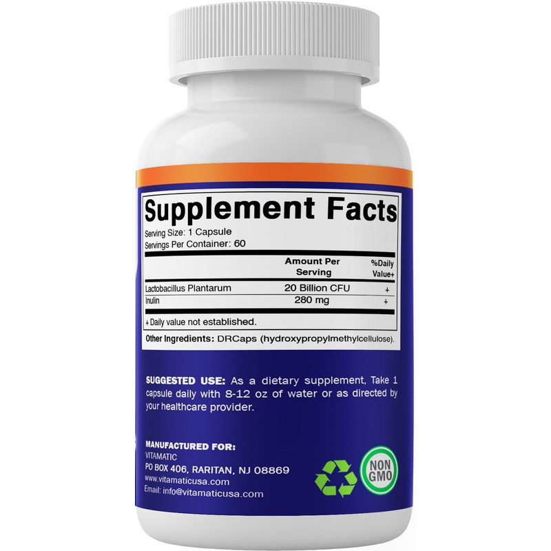 Vitamatic Lactobacillus Plantarum - 20 Billion per DR Capsule -