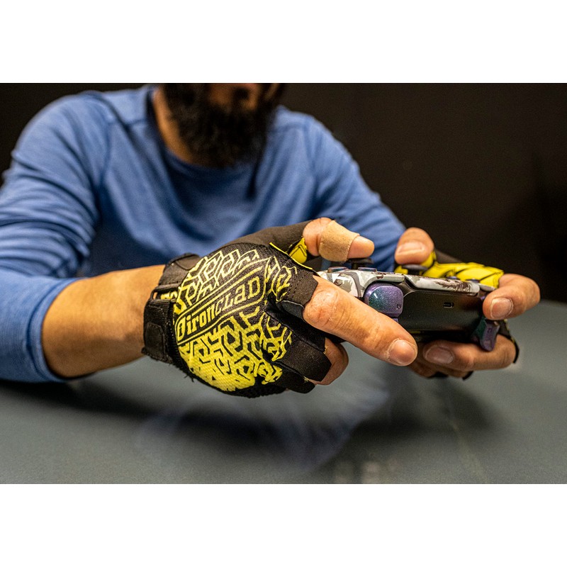 Ironclad Gaming Gloves, Half Finger Coverage, Precision Fit, Performance Silicone