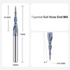 SpeTool Tapered Ball Nose End Mill 0.5 Radius 6mm Shank