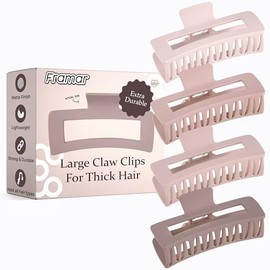 FRAMAR Large Claw Clips For Thick Hair, Hair Claw Clips Women - 4 Pack