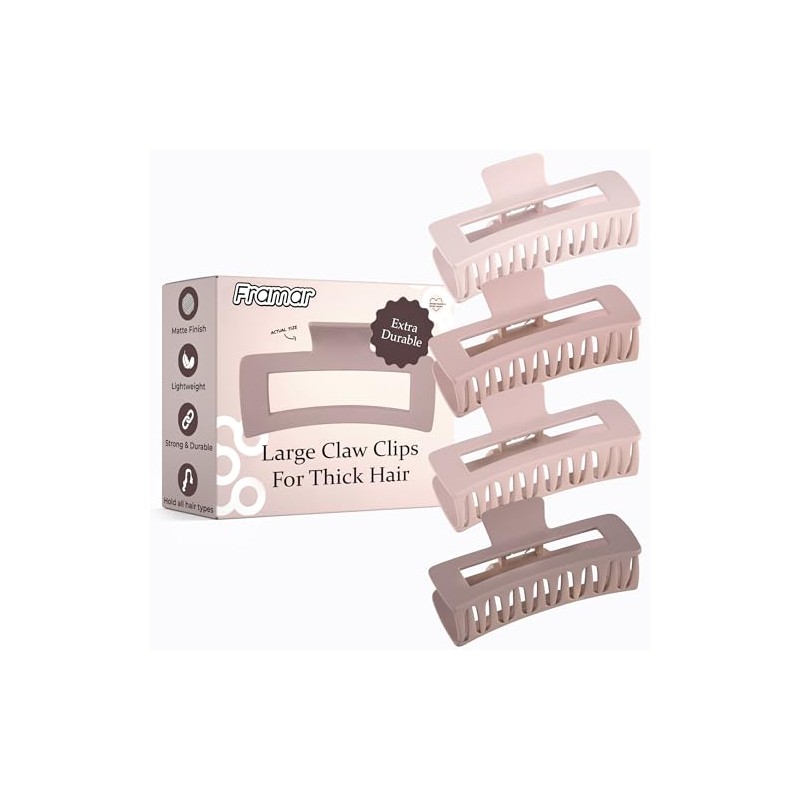 FRAMAR Large Claw Clips For Thick Hair, Hair Claw Clips