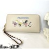 Coach NWT Coach CF219 Peanuts Long Zip Around Wallet Snoopy