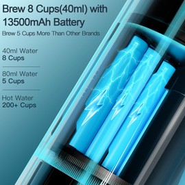 CONQUECO Portable Espresso Coffee Machine: 12V Electric Small Travel Expresso Maker - Self Heating 8 Cups Battery Powered Compatible for Nespresso Capsule - for Camping RV Hiking Office (Brown)