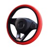 CGEAMDY Leather Steering Wheel Cover for Most Cars 37-38cm Red
