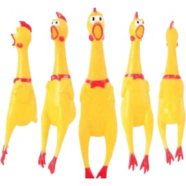 Yellow Robber Chicken Toy for Dogs and Pets Hilarious Squeaky Noisemaker Gadget for Endless Fun and Entertainment Prank Novelty Toy for Kids or Adults Dog Squeak Toys