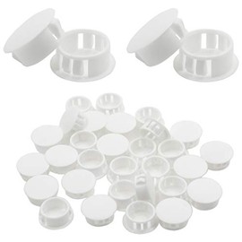Qjaiune 30 Pack 19mm (3/4") Round Plastic Hole Plug White, Flush Type Hole Plugs, Pipe Choke Plug, Furniture Fencing Post Pipe Insert End Caps