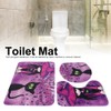 3PCS Witch Pattern Polyester Toilet Mat Carpet Non slip Bath