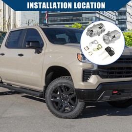 Hihaha NO. 15298924 Door Lock Cylinder Set W/ 2 Key for GMC Sierra 1500 2500 3500 Yukon for Chevy Silverado Tahoe Suburban/Front Left Right Door Lock Tumbler Replace/Durable / 1 Pair