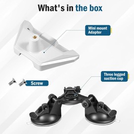 Mini Suction Cup Mount, Mini Car Mount, Mini Roof Suction Cup Mount with 1/4 Inch Nut Adapter for Car, RV, Yacht