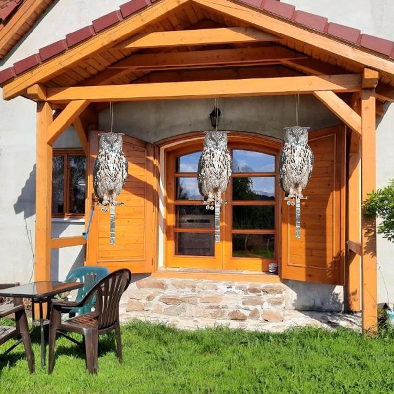 3 Pcs Owl to Keep Birds Away Reflective Owl Bird