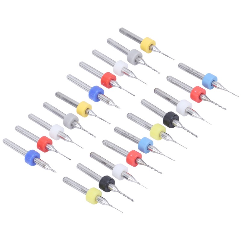 20Pcs Micro Drill Bit Set Alloy Circuit Board Mini Fixed
