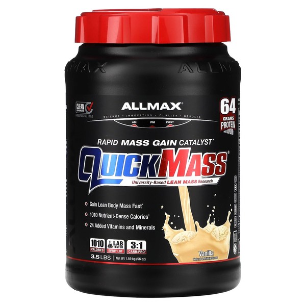 QuickMass Rapid Mass Gain Catalyst Vanilla 3.5 lbs 1.59 kg / 퀵매스 레피드 매스 게인 카탈리스트 바닐라 3.5 lbs 1.59 kg